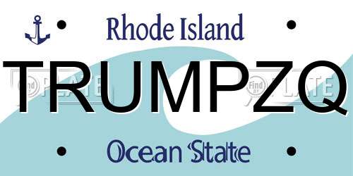 TRUMPZQ Rhode Island License Plate