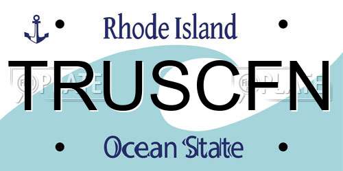 TRUSCFN Rhode Island License Plate