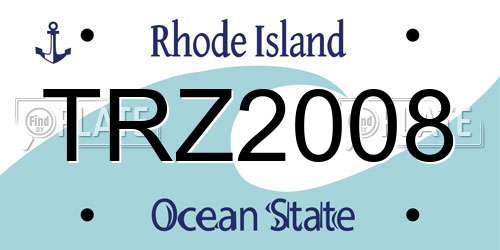 TRZ2008 Rhode Island License Plate