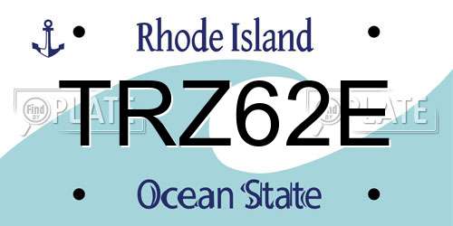 TRZ62E Rhode Island License Plate