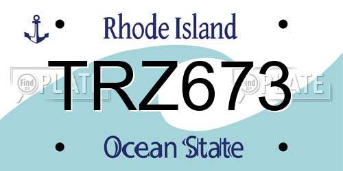 TRZ673 Rhode Island License Plate