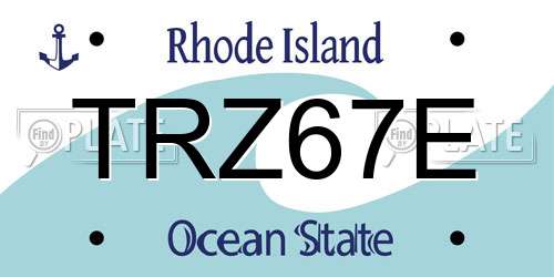 TRZ67E Rhode Island License Plate