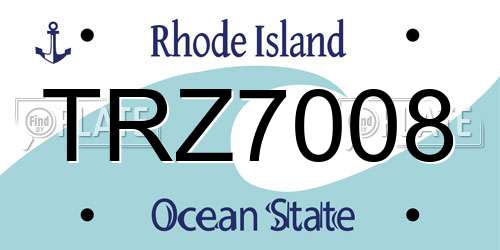 TRZ7008 Rhode Island License Plate