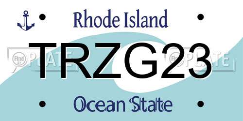 TRZG23 Rhode Island License Plate