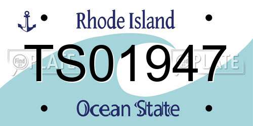 TS01947 Rhode Island License Plate