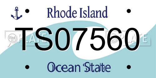 TS07560 Rhode Island License Plate