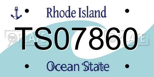 TS07860 Rhode Island License Plate
