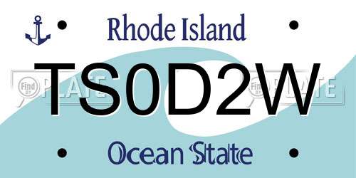 TS0D2W Rhode Island License Plate