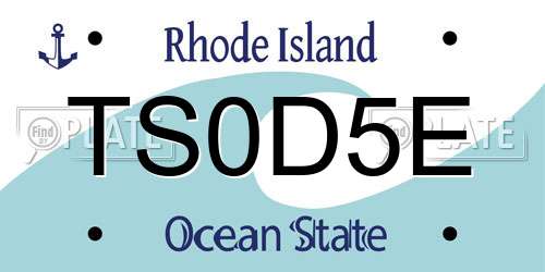 TS0D5E Rhode Island License Plate