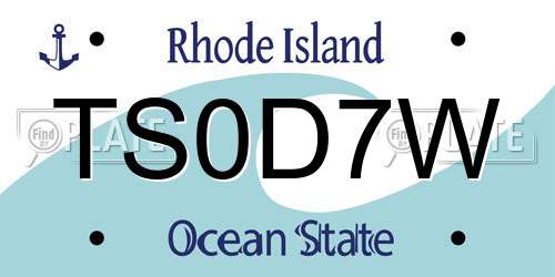 TS0D7W Rhode Island License Plate