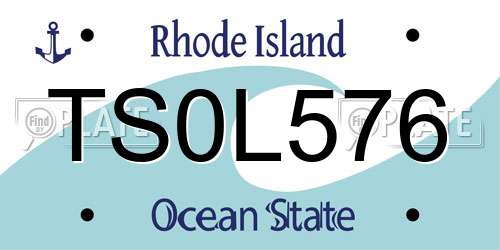 TS0L576 Rhode Island License Plate
