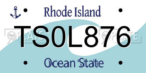 TS0L876 Rhode Island License Plate