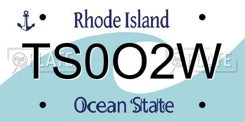 TS0O2W Rhode Island License Plate