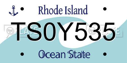 TS0Y535 Rhode Island License Plate