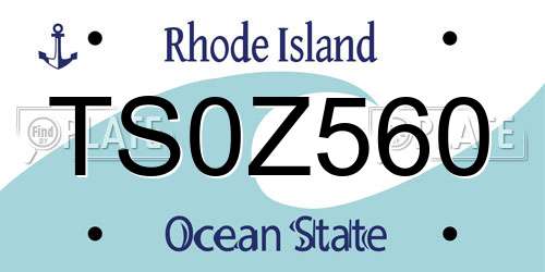 TS0Z560 Rhode Island License Plate