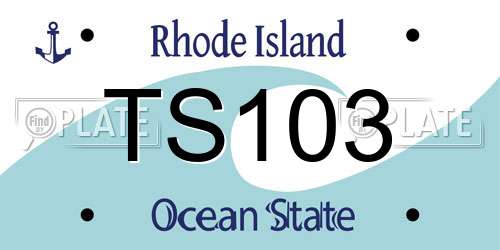 TS103 Rhode Island License Plate