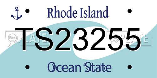 TS23255 Rhode Island License Plate