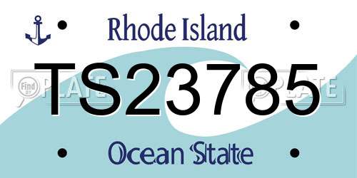 TS23785 Rhode Island License Plate