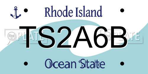 TS2A6B Rhode Island License Plate