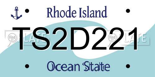 TS2D221 Rhode Island License Plate