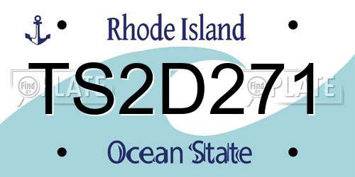 TS2D271 Rhode Island License Plate