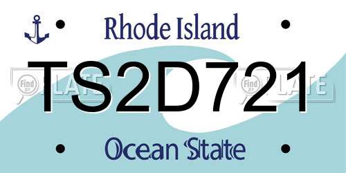 TS2D721 Rhode Island License Plate