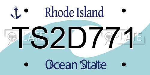 TS2D771 Rhode Island License Plate