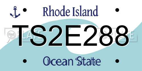 TS2E288 Rhode Island License Plate