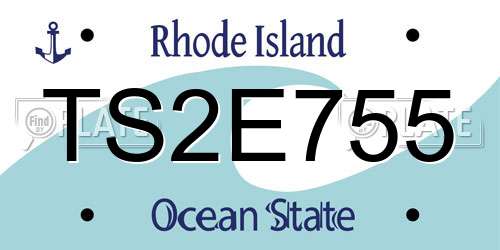 TS2E755 Rhode Island License Plate