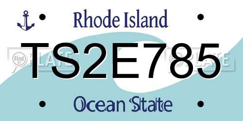 TS2E785 Rhode Island License Plate