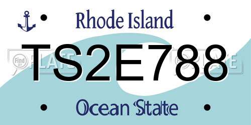 TS2E788 Rhode Island License Plate