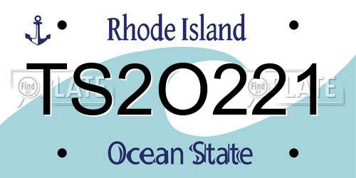 TS2O221 Rhode Island License Plate