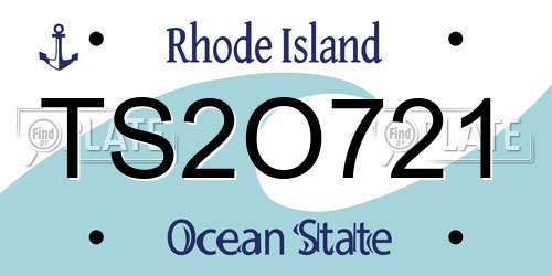 TS2O721 Rhode Island License Plate