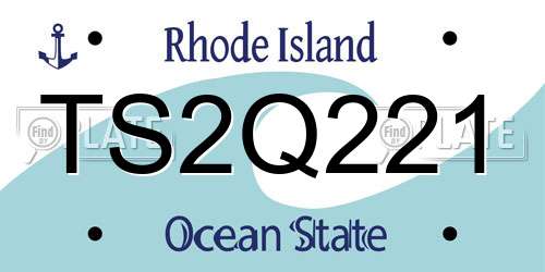 TS2Q221 Rhode Island License Plate