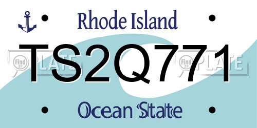 TS2Q771 Rhode Island License Plate