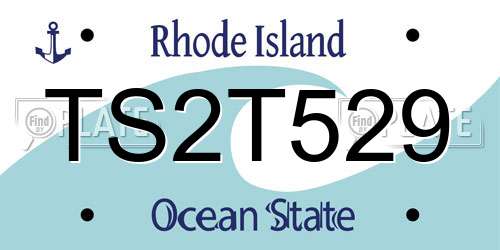 TS2T529 Rhode Island License Plate