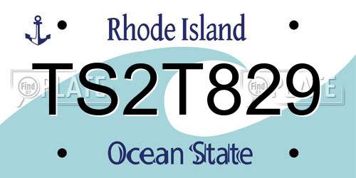 TS2T829 Rhode Island License Plate