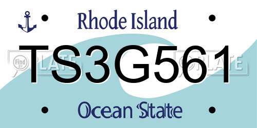 TS3G561 Rhode Island License Plate