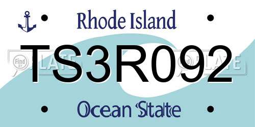 TS3R092 Rhode Island License Plate
