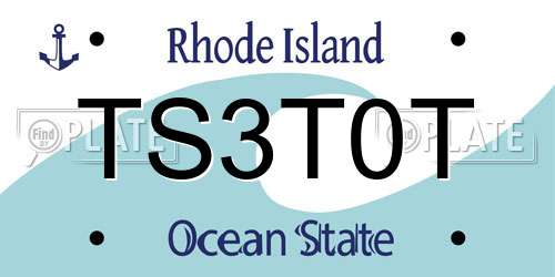 TS3T0T Rhode Island License Plate