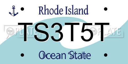 TS3T5T Rhode Island License Plate