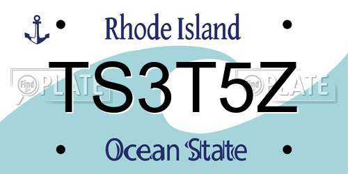 TS3T5Z Rhode Island License Plate