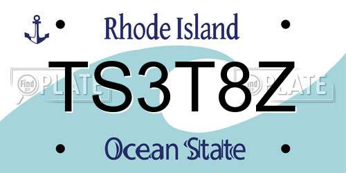 TS3T8Z Rhode Island License Plate