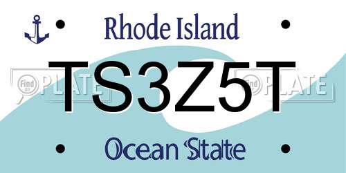 TS3Z5T Rhode Island License Plate