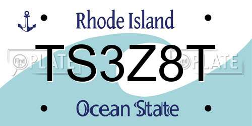 TS3Z8T Rhode Island License Plate