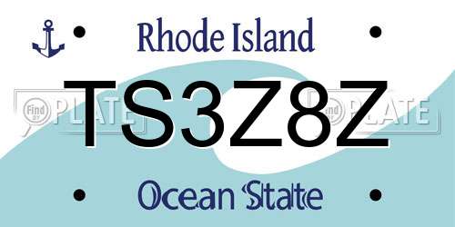 TS3Z8Z Rhode Island License Plate