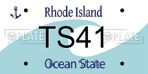 TS41 Rhode Island License Plate