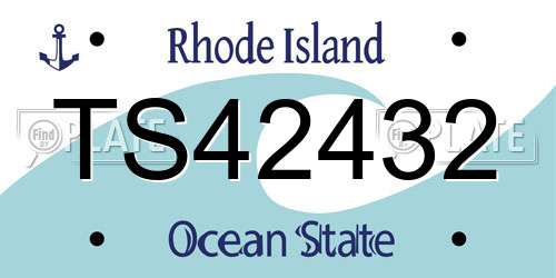 TS42432 Rhode Island License Plate