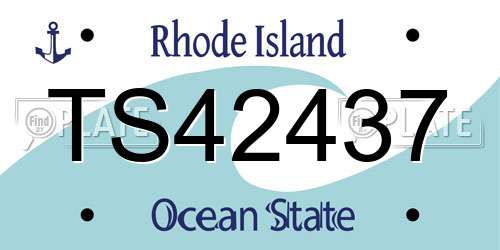 TS42437 Rhode Island License Plate