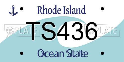 TS436 Rhode Island License Plate
